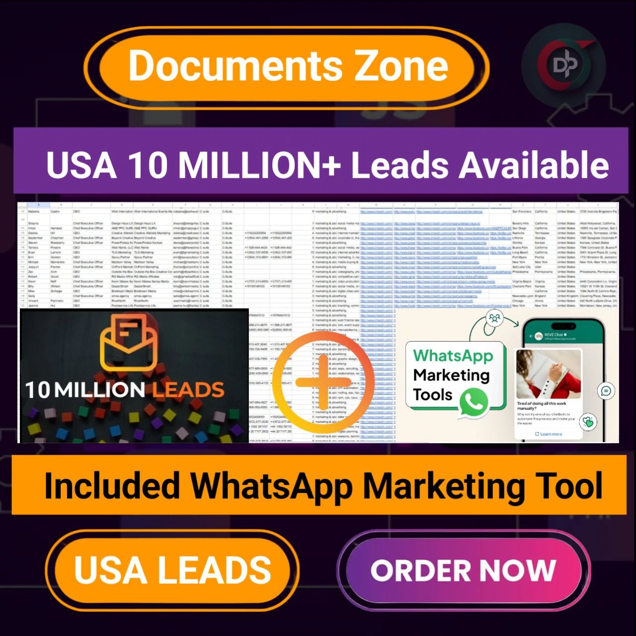 USA 10 Million Leads and WhatsApp Marketing Tool