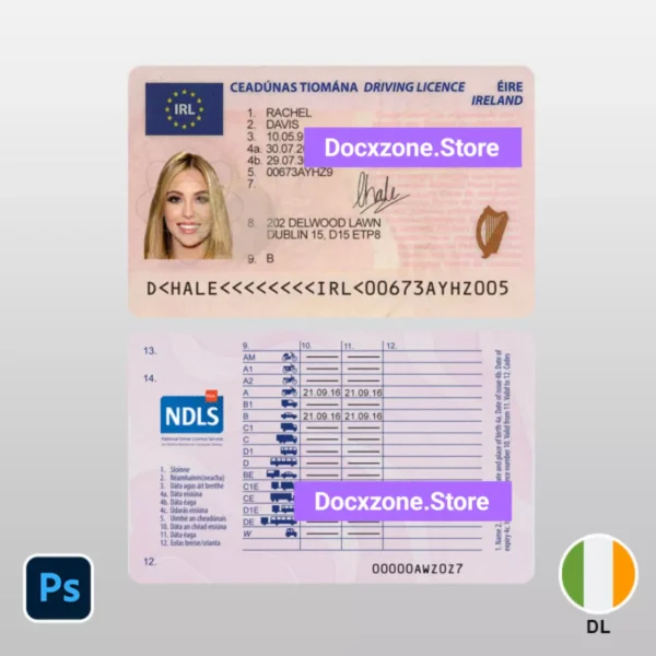 Ireland ID Card PSD Template