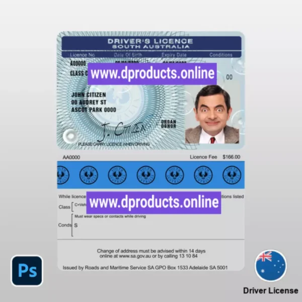 Australia Driving License (DL) PSD Template