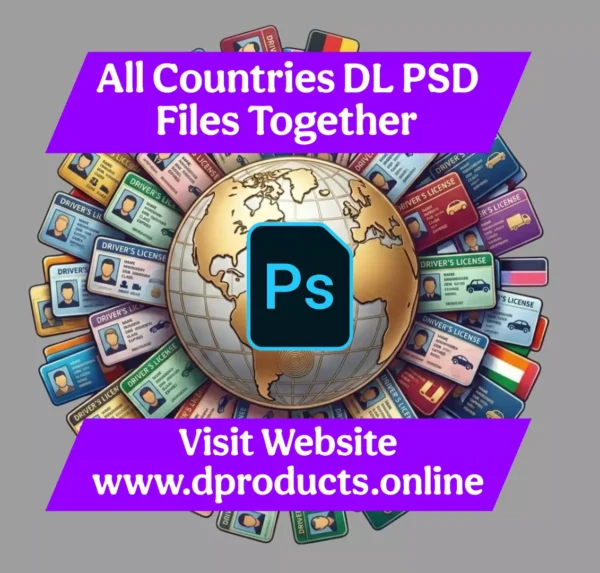 All Countries (Driving Licence) DL PSD Template Together