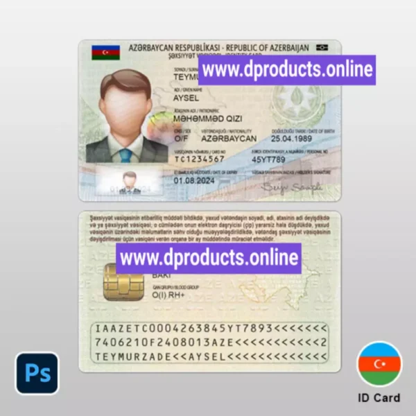 Azerbaijan ID Card PSD Template