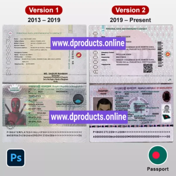 Bangladesh Passport Template PSD format