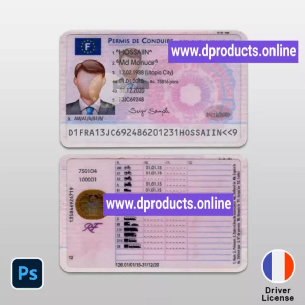 France Driving License (DL) PSD Template