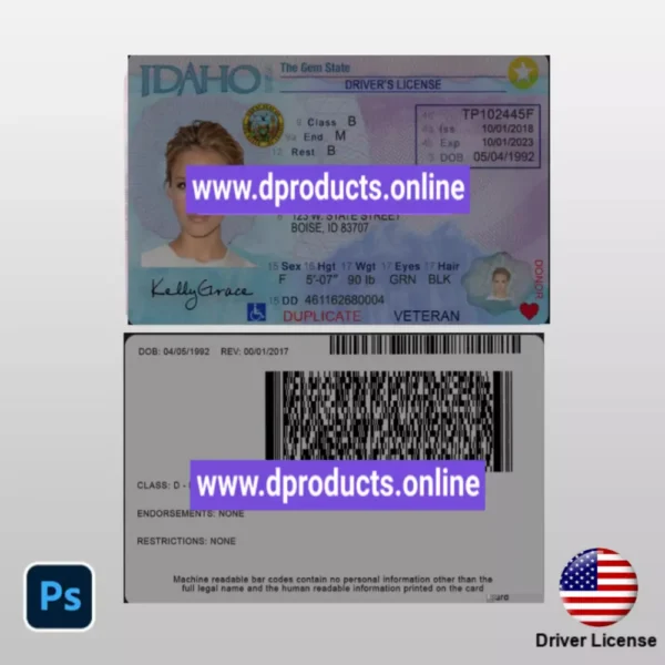 Idaho   Driving License (DL) PSD Template
