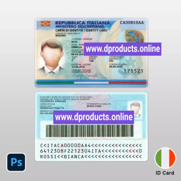 Italy ID Card PSD Template