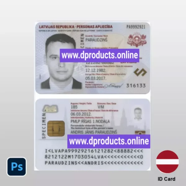 Latvia ID Card PSD Template