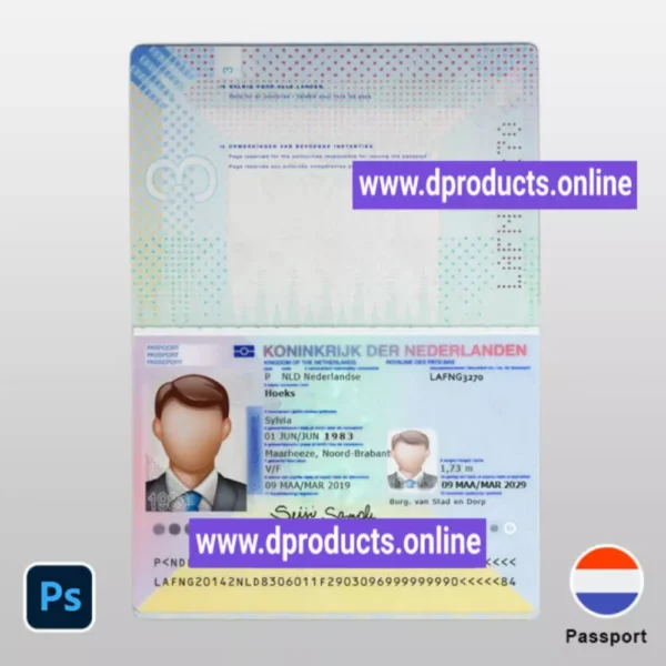 Moldova Passport PSD Template