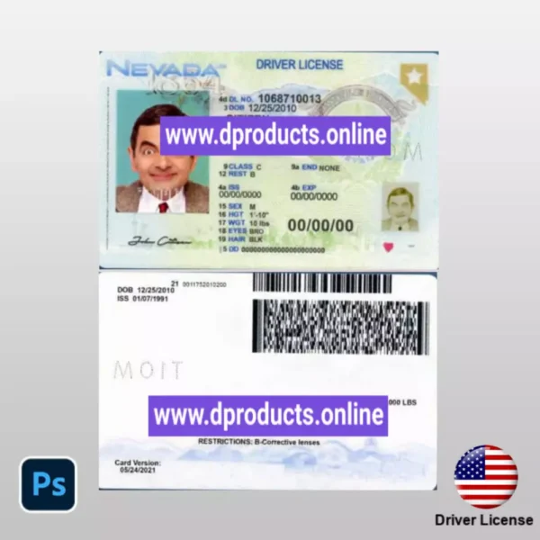 Nevada Driving License (DL) PSD Template