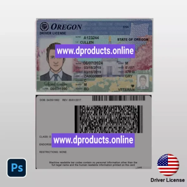 Oregon Driving License (DL) PSD Template