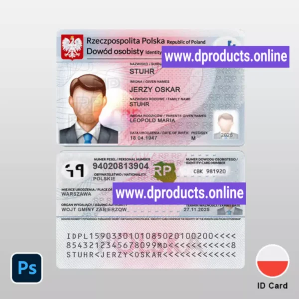 Poland ID Card PSD Template