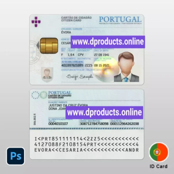 Portugal ID Card PSD Template