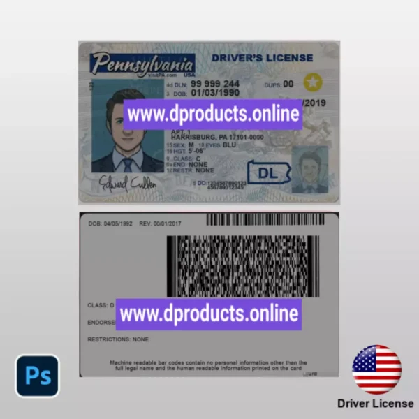Rhode Island Driving License (DL) PSD Template