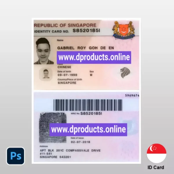 Singapore ID Card PSD Template