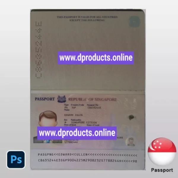 Singapore Passport PSD Template