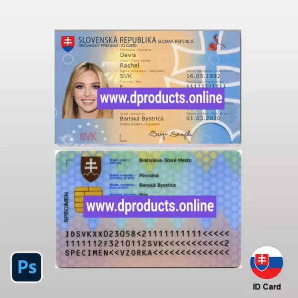 Slovakia ID Card PSD Template