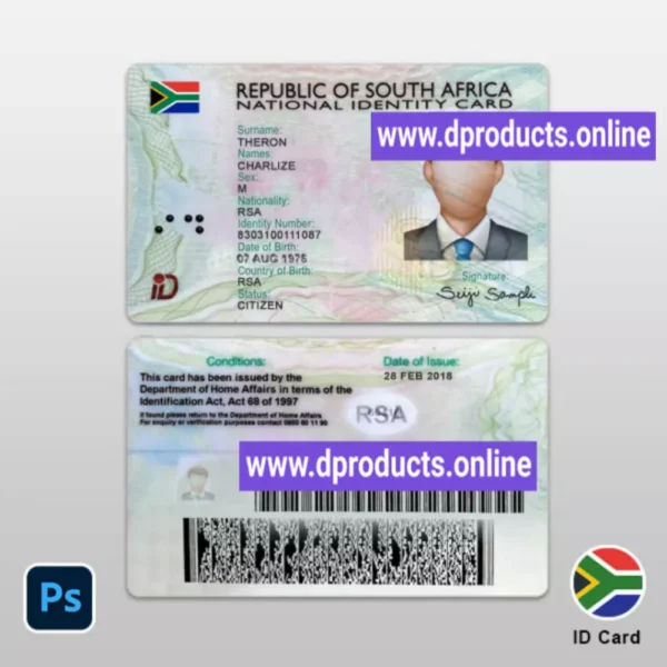 South Africa ID Card PSD Template