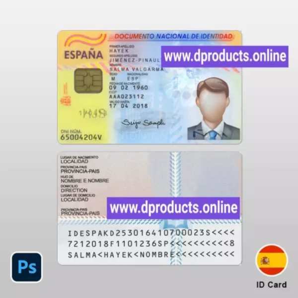 Spain ID Card PSD Template