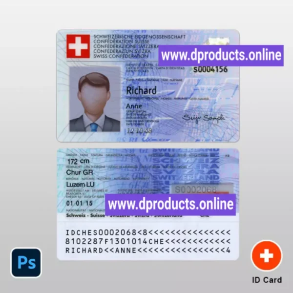 Switzerland ID Card PSD Template