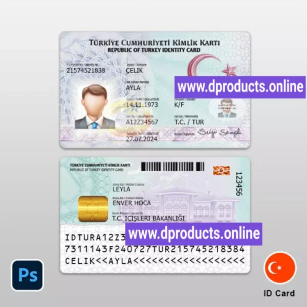 Turkey ID Card PSD Template