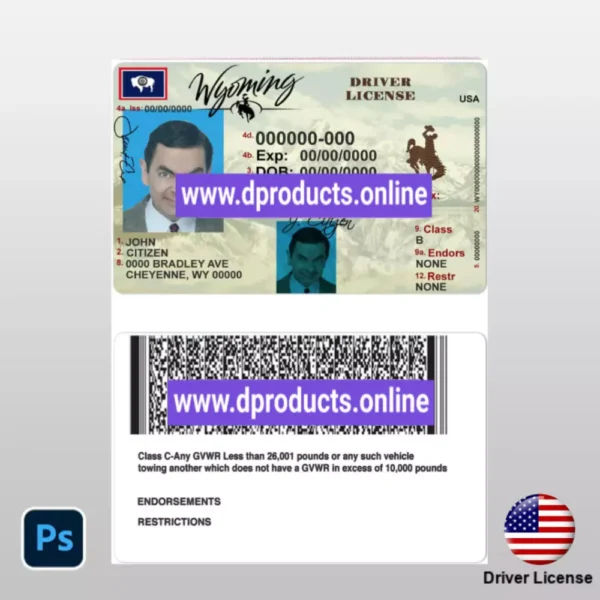 Vermont Driving License (DL) PSD Template