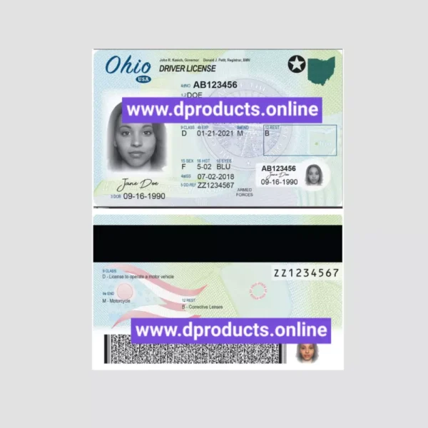Ohio Driving License (DL) PSD Template