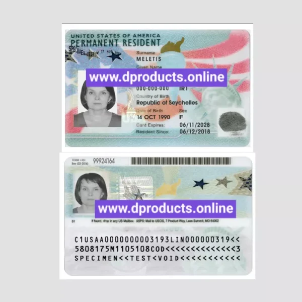 USA Permanent Resident Card PSD Template
