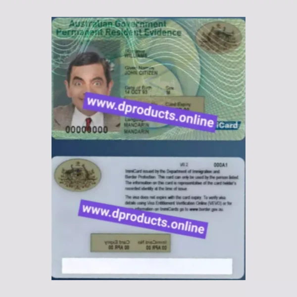 Australia Resident Card PSD Template