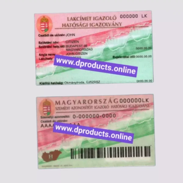 Hungary Resident Card PSD Template