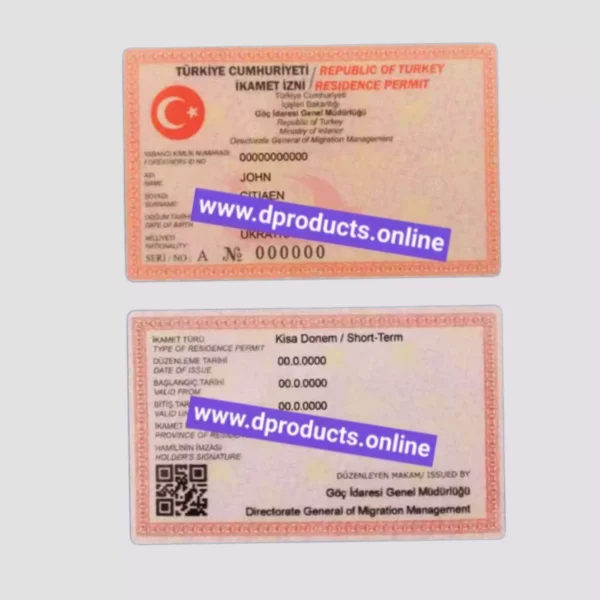 Turkey Resident Card PSD Template