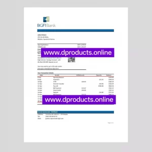 Equatorial Guinea Bank Statement PDF Template