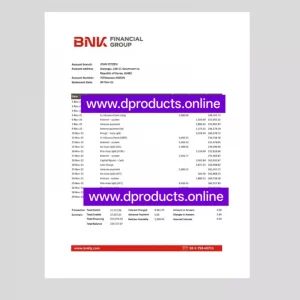 Sri Lanka Bank Statement PDF Template