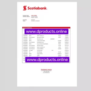 Jamaica Bank Statement PDF Template