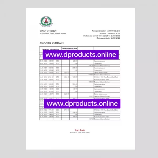 South Korea Bank Statement PDF Template