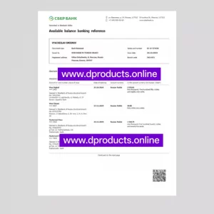 Russia Bank Statement PDF Template