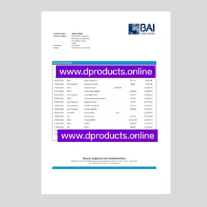 Cabo Verde Bank Statement PDF Template