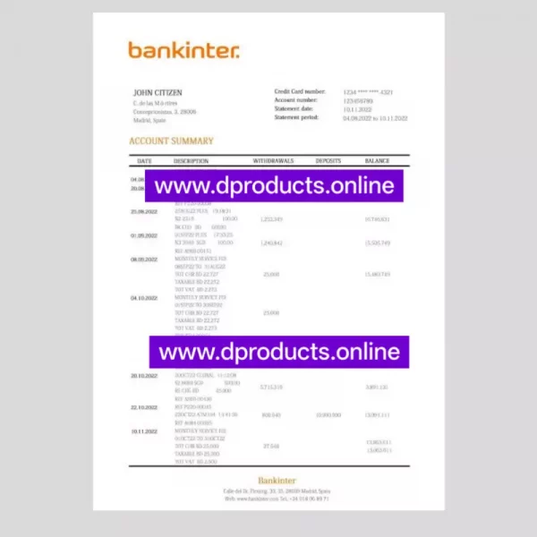 South Sudan Bank Statement PDF Template