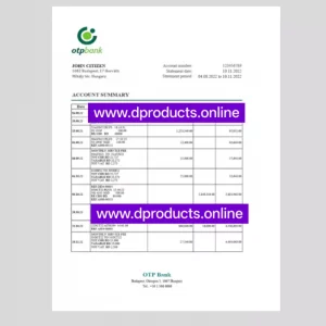 Mongolia Bank Statement PDF Template