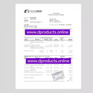 Moldova Bank Statement PDF Template