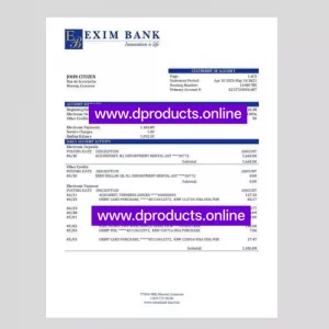 Comoros Bank Statement PDF Template