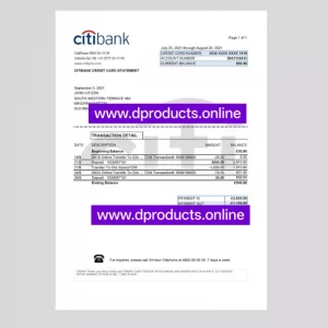 United Kingdom Bank Statement PDF Template