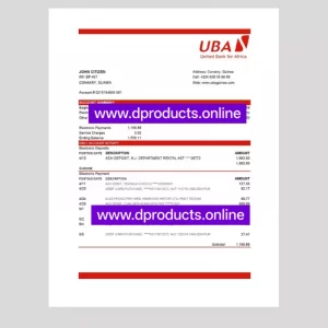Niger Bank Statement PDF Template