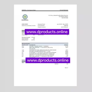 El Salvador Bank Statement PDF Template
