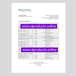 Tanzania Bank Statement PDF Template