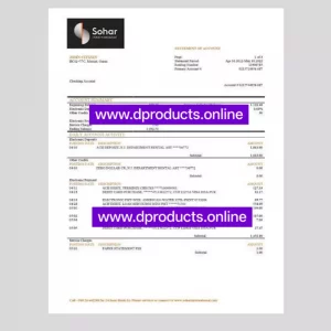 Oman Bank Statement PDF Template