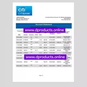 Côte d'Ivoire Bank Statement PDF Template