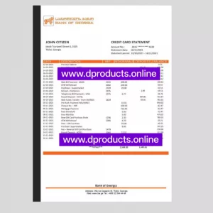 Georgia Bank Statement PDF Template