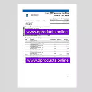 Canada Bank Statement PDF Template