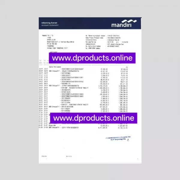 Albania Bank Statement PDF Template