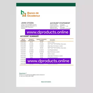 Honduras Bank Statement PDF Template