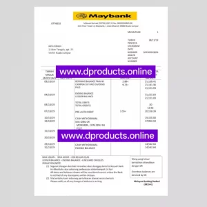 Malaysia Bank Statement PDF Template
